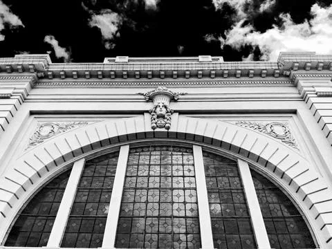 Architectural details of a facade. Stock Photos
