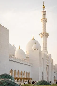Architectural details of the sublime Abu Dhabi mosque - United Arab Emirate.. Stock Photos