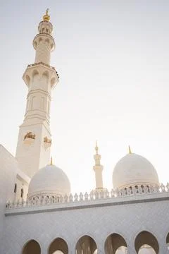 Architectural details of the sublime Abu Dhabi mosque - United Arab Emirate.. Stock Photos
