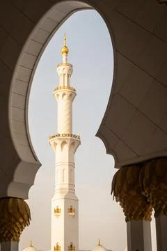 Architectural details of the sublime Abu Dhabi mosque - United Arab Emirate.. Stock Photos