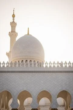 Architectural details of the sublime Abu Dhabi mosque - United Arab Emirate.. Stock Photos