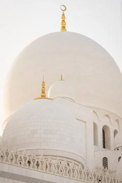 Architectural details of the sublime Abu Dhabi mosque - United Arab Emirate.. Stock Photos