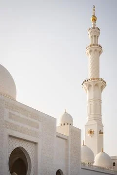 Architectural details of the sublime Abu Dhabi mosque - United Arab Emirate.. Stock Photos