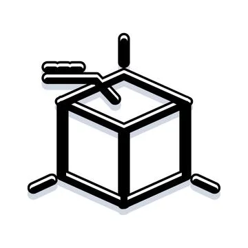 Architectural drafting cube design planning graphic Stock Illustration