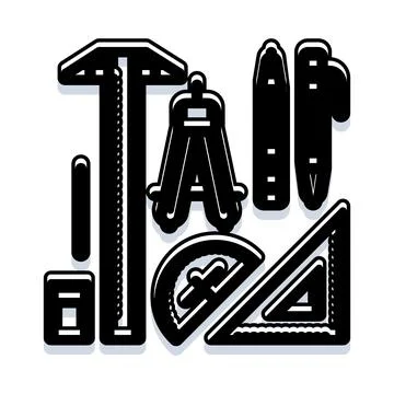 Architectural drafting tools creating technical design blueprint 스톡 일러스트