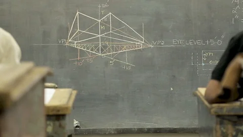 Architectural drafting/drawing lines perspective Video stock 95041256