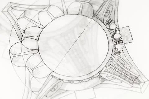 Architectural drawing - detail column Stock Photos