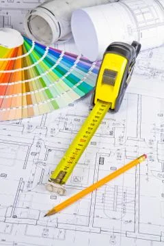 Architectural drawing Stock Photos