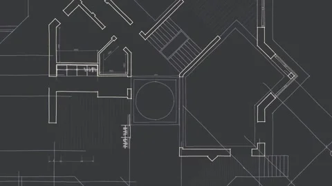 Architectural drawing of residential floor plan on. Vídeo Stock 340463835