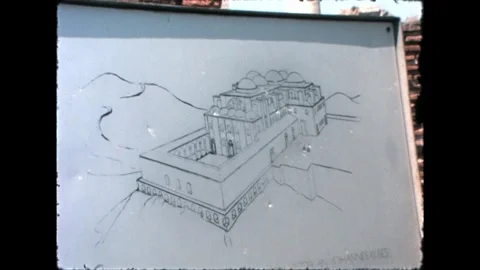 Architectural Drawing on Sign Stock Footage 277585320