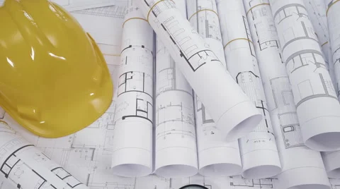 Architectural drawings background Stock Footage 60633683