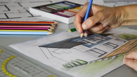 Architectural drawings Stock Footage 90640521