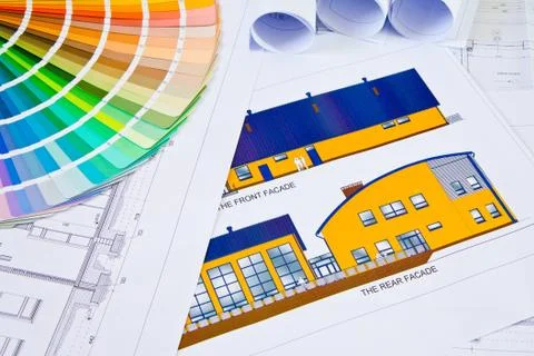 Architectural drawings Stock Photos
