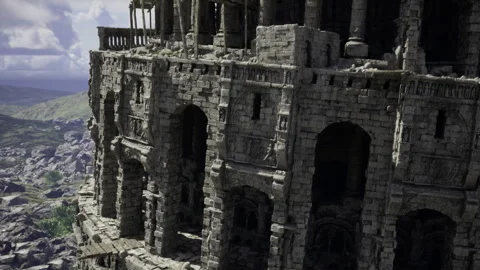 Architectural elegance preserved. Intricate stone arches and textures Stock Footage 340659659