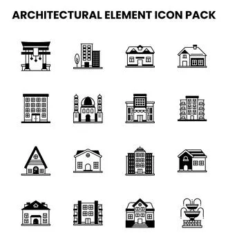 Architectural Element DuoTone Icons Pack 스톡 일러스트