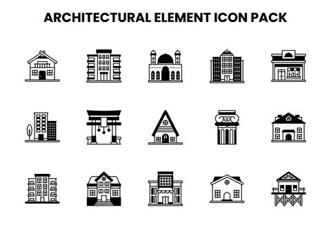Architectural Element DuoTone Scalable Icons Pack Stockillustratie