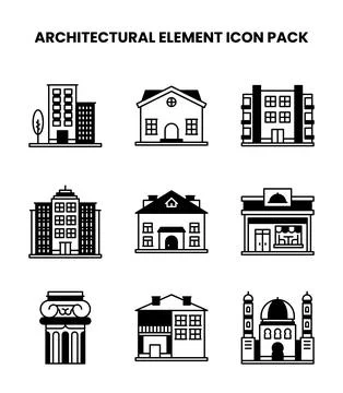 Architectural Element DuoTone UI Icons Pack Ilustración de archivo