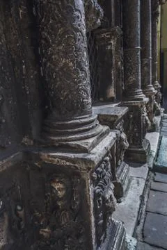 Architectural element in the form of a volute. Stock Photos