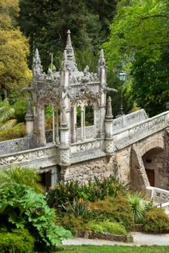 Architectural  element / quinta da regaleira palace in sintra, lisbon, portug Stock Photos