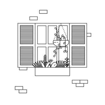 Architectural element Window background Stock Illustration