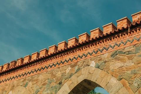 Architectural elements, 18th century brick arches and vaults, historic Euro.. Stock Photos