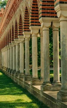 Architectural elements, 18th century brick arches and vaults, historic Euro.. Stock Photos