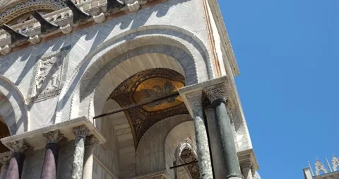 Architectural elements of Basilica San Marco and Doge's Palace. Venice, Italy. Stock Footage 242821896