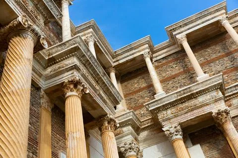 Architectural elements of bath gymnasium complex in Sardis, Turkey Stock Photos