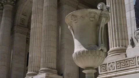 Architectural Elements Featuring a Beautiful Decorative Urn in Classic Stock Footage 316511591