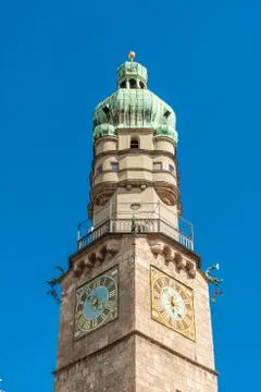 Architectural Elements of Historical buildings in the centre of Innsbruck,  A Stock Photos