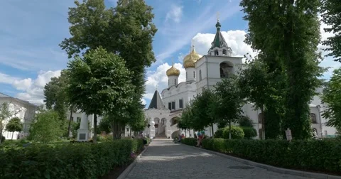The architectural ensemble of the Holy Trinity Ipatiev monastery. Kostroma Stock Footage 64591604