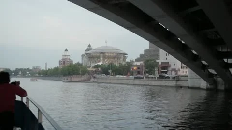 The architectural ensemble of Moscow. View from the river. Video stock 22174884