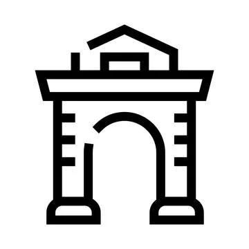 Architectural entrance gate vector icon showing portal Stock Illustration