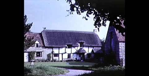 Architectural Evolution: Old and New Houses in Birmingham, UK (1962) Stock Footage 258813041