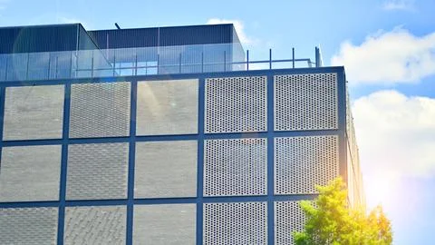 Architectural facade building with of glass elements. 스톡 사진