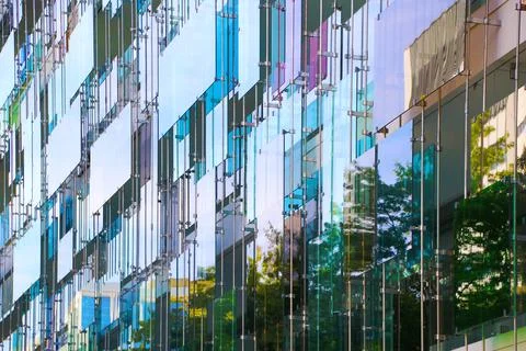 Architectural facade composed of parasols Stock Photos