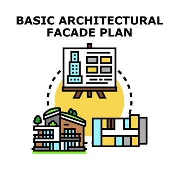 Architectural facade plan designing and urban development concept Stock Illustration