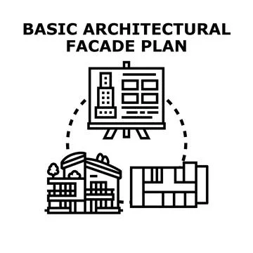 Architectural facade plan designing and urban development concept Stock Illustration