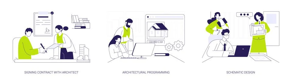 Architectural firm abstract concept vector illustrations. イラスト素材