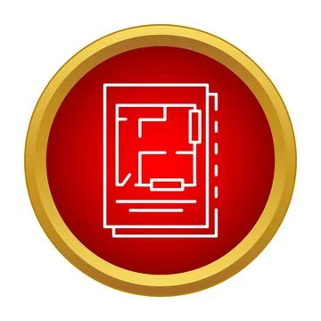 Architectural floor plan blueprint icon planning construction Stock Illustration