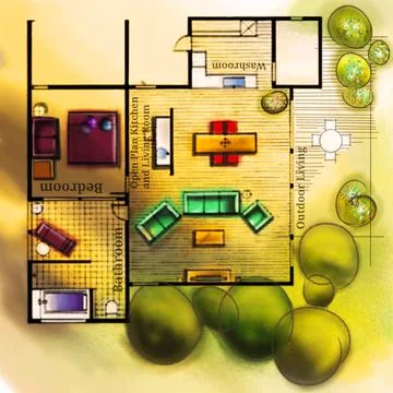 Architectural Floor Plan Stock Illustration