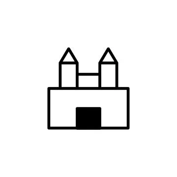 Architectural form represented by simple lines showing castle or building w.. Stock Illustration