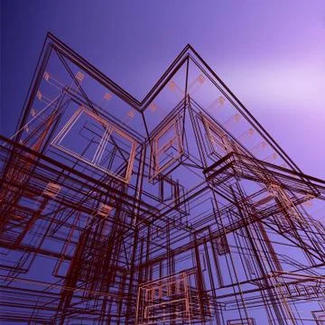 Architectural frameworks. House for the picture. Stock Illustration