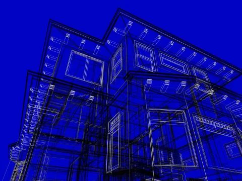 Architectural frameworks. House for the picture. Stock Illustration