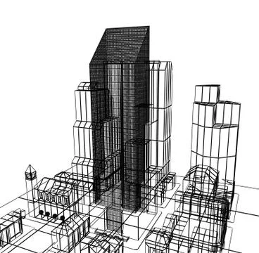 Architectural frameworks. House for the picture. Stock Illustration