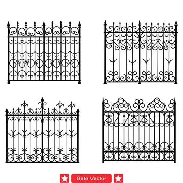 Architectural Gate Vectors  Adding Structure and Depth to Designs Stock Illustration