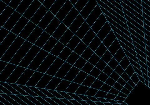 Architectural grid structure futuristic perspective ceiling background cyan Stock Illustration