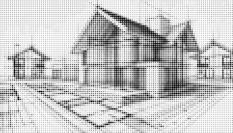 Architectural Halftone Dot Pattern Art Illustrazione stock