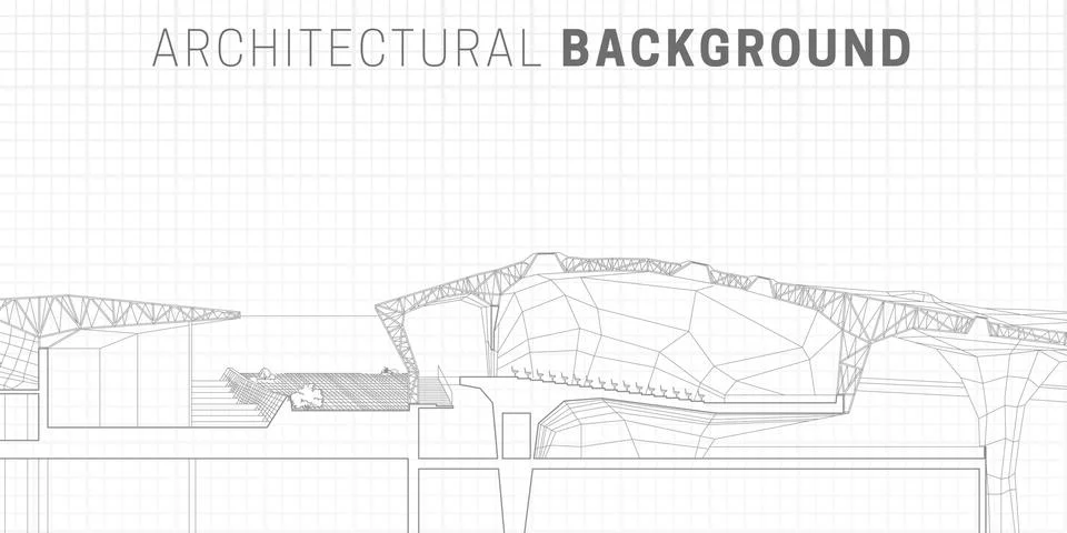 Architectural horizontal background Stock Illustration