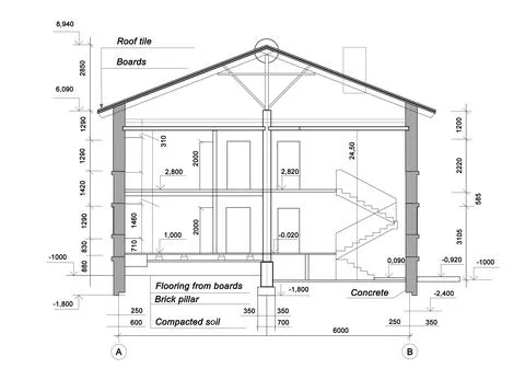Architectural house plan house on white background. Illustration Stock Illustration